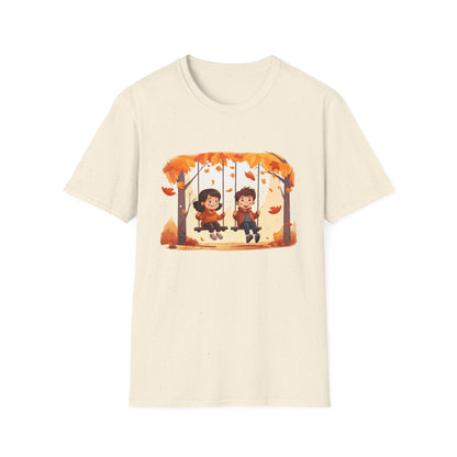 Fall Couple on Swing