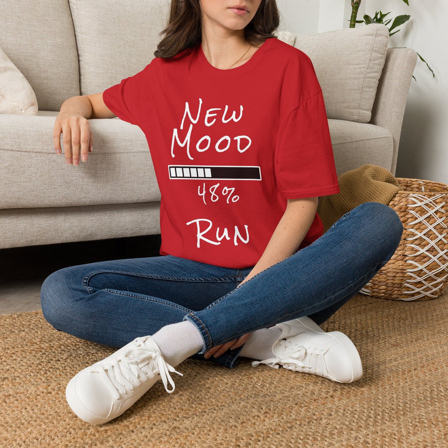 New Mood Loading... Run Funny Graphic Tee