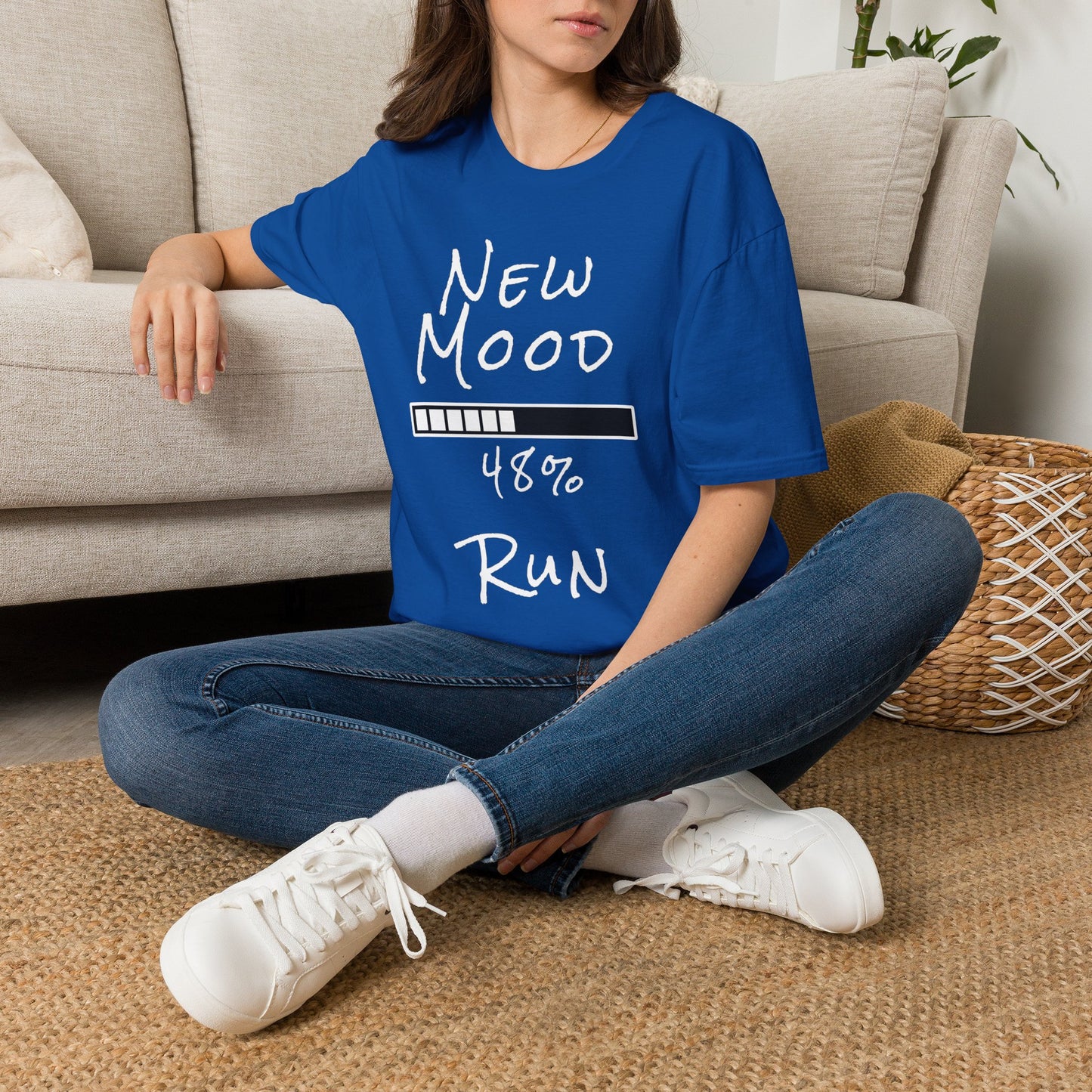 New Mood Loading... Run Funny Graphic Tee