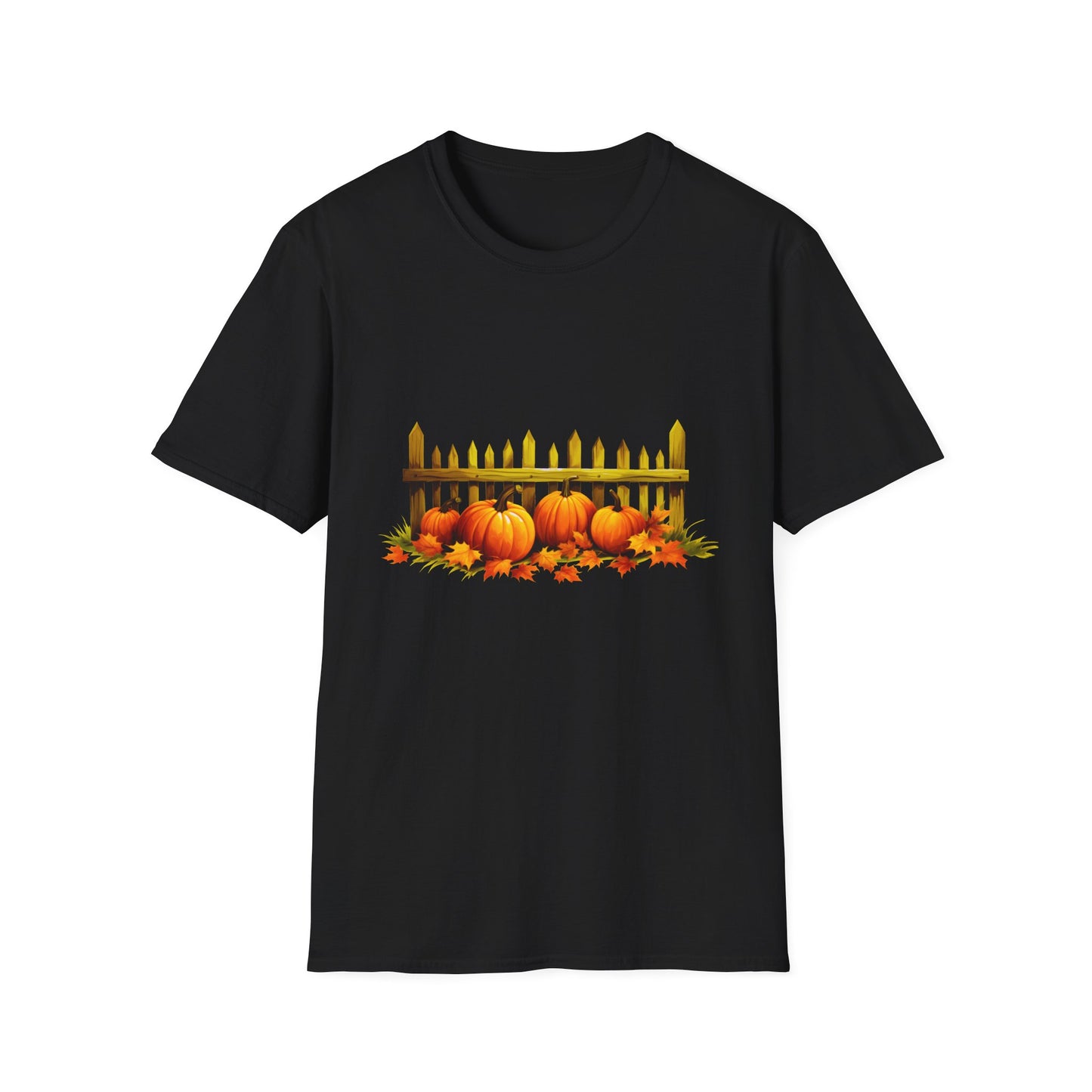 Fall Pumpkins by Fence