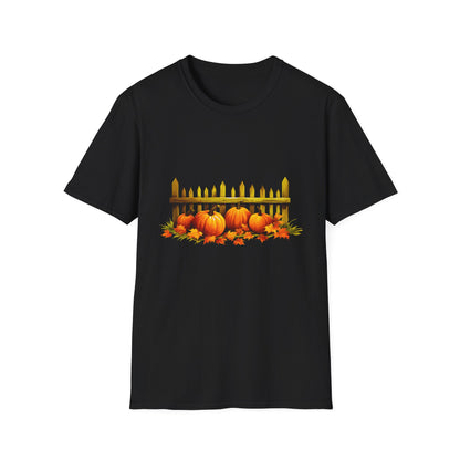 Fall Pumpkins by Fence