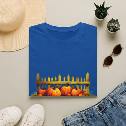 Fall Pumpkins by Fence