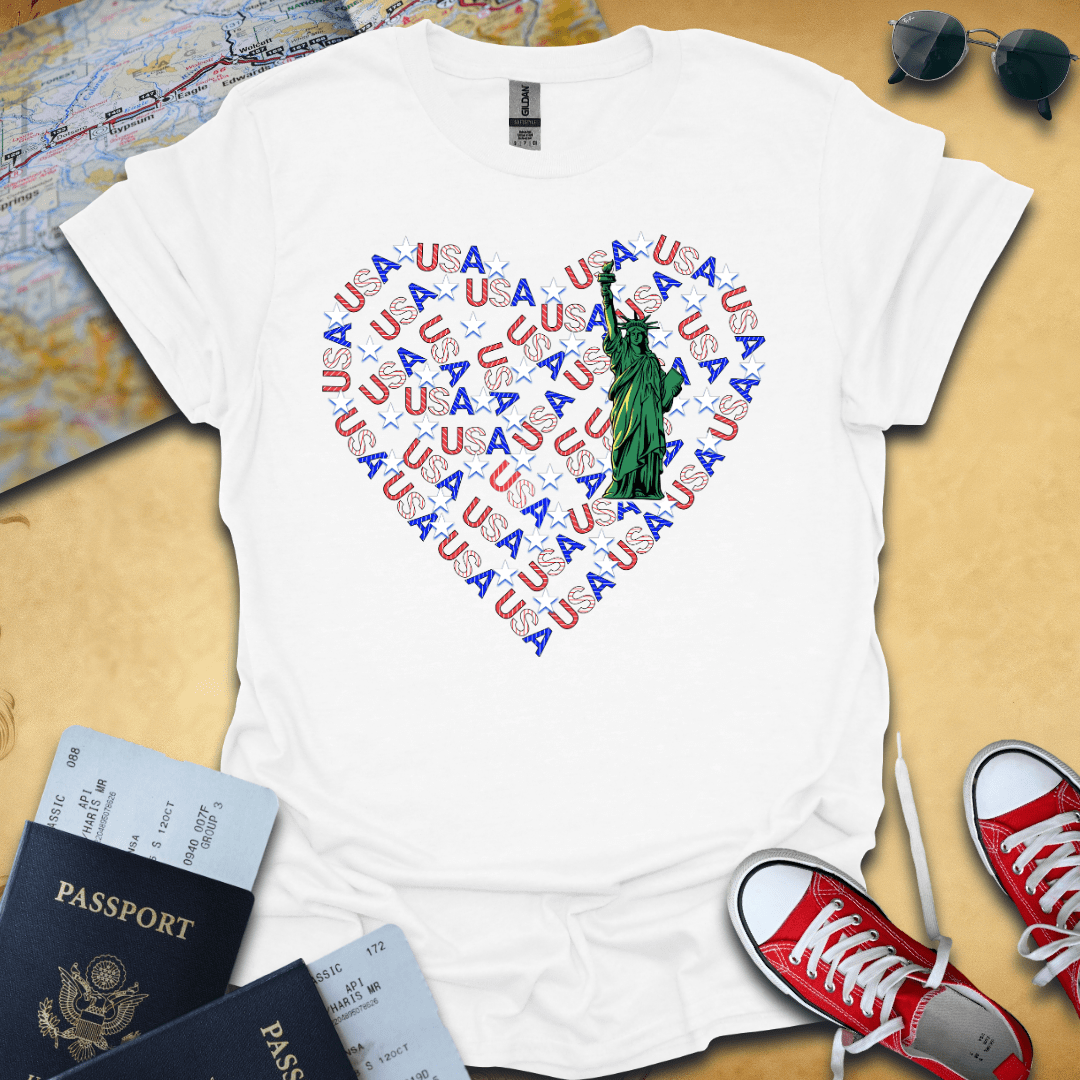 USA Heart Travel T-Shirt