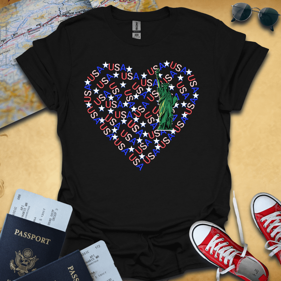 USA Heart Travel T-Shirt