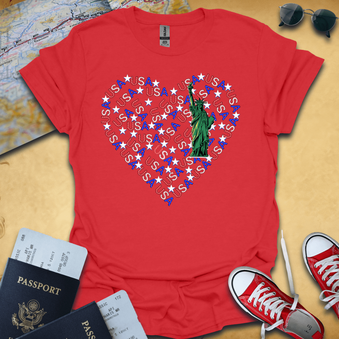 USA Heart Travel T-Shirt