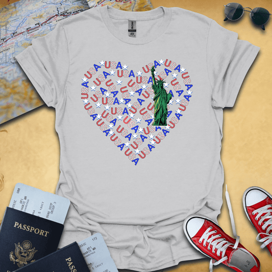 USA Heart Travel T-Shirt