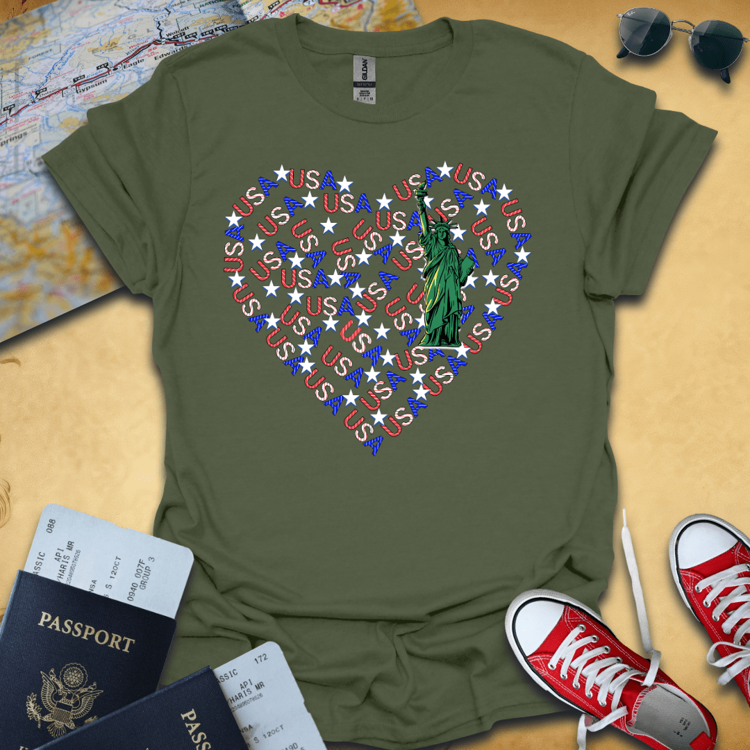 USA Heart Travel T-Shirt