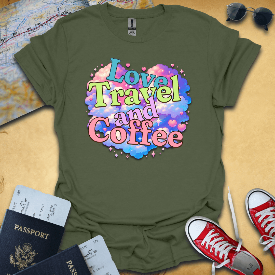 Love Coffee and Travel T-Shirt