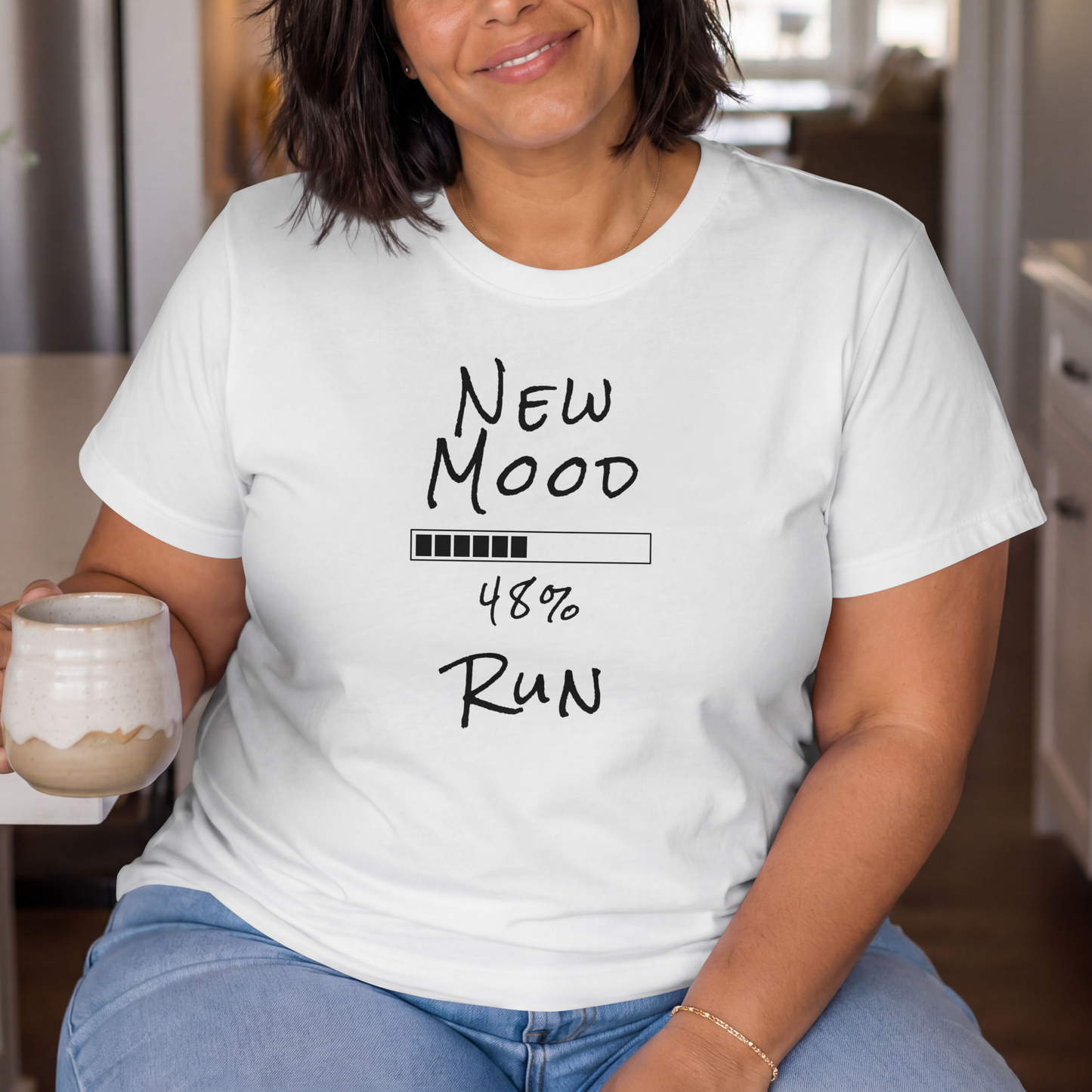 New Mood Loading... Run Funny Graphic Tee