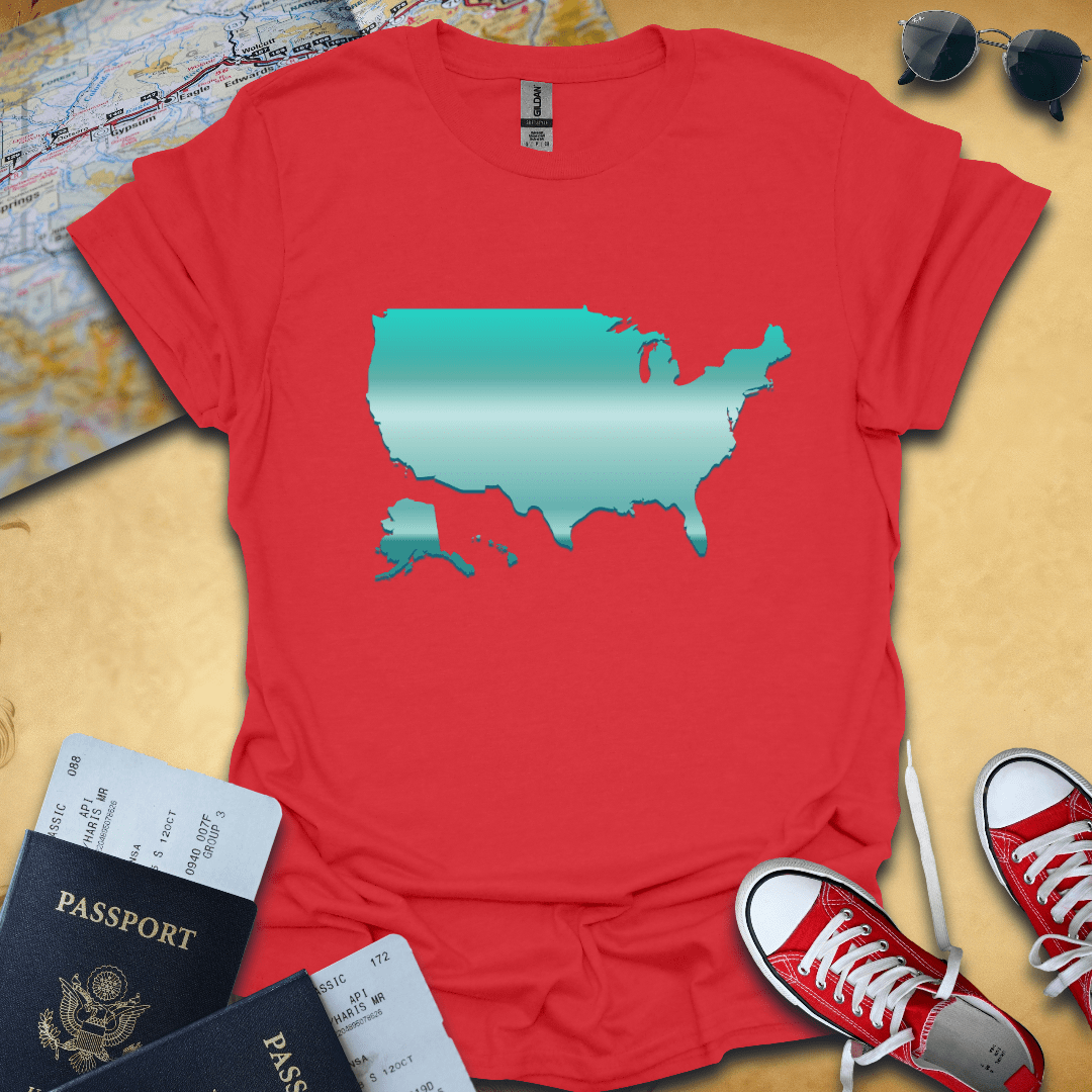 USA Map Travel T-Shirt